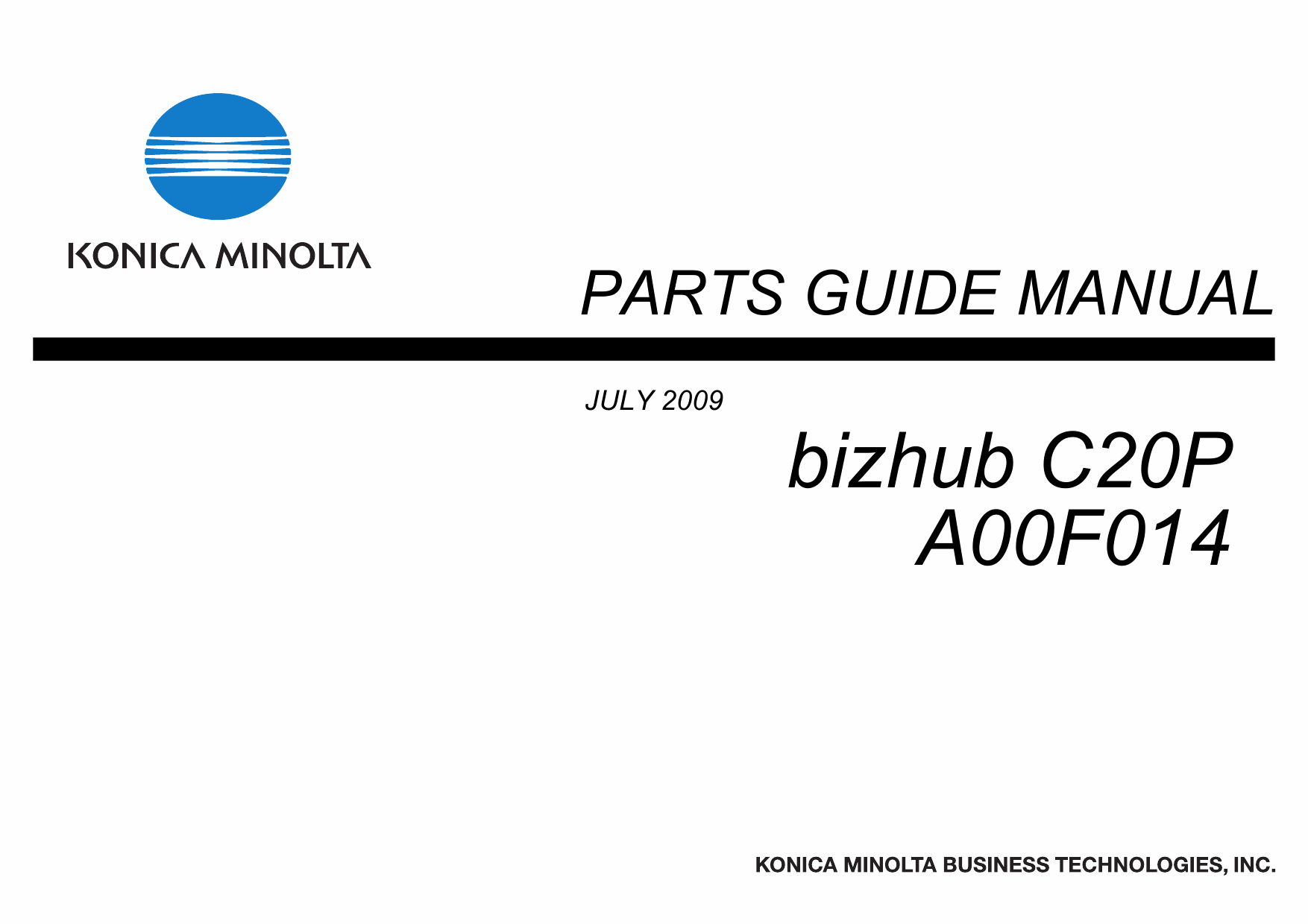 Konica-Minolta bizhub C20P Parts Manual-1
